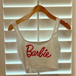 BARBIE💗 cropped white tank!
